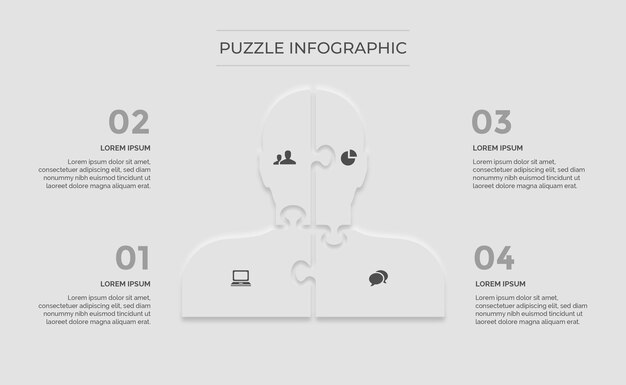 A man with a puzzle infographics