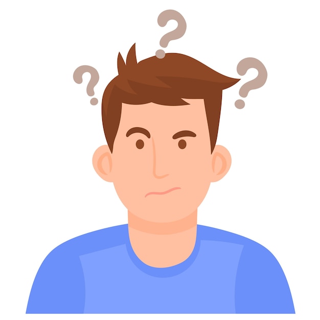 Man with question mark thinking Concept for Making decision