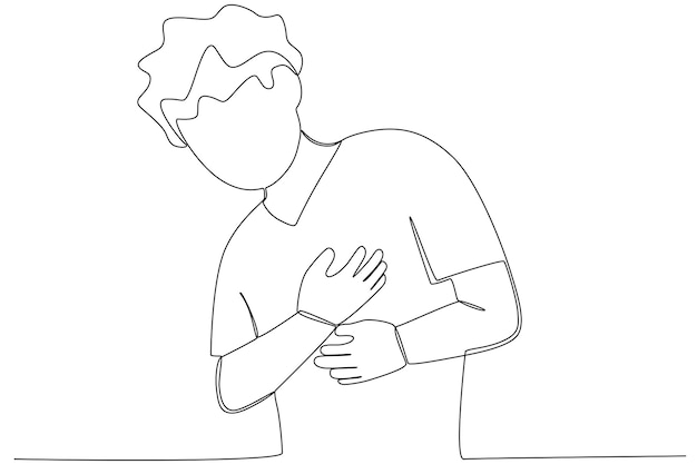 A man with recurrent hypertension Hypertension oneline drawing