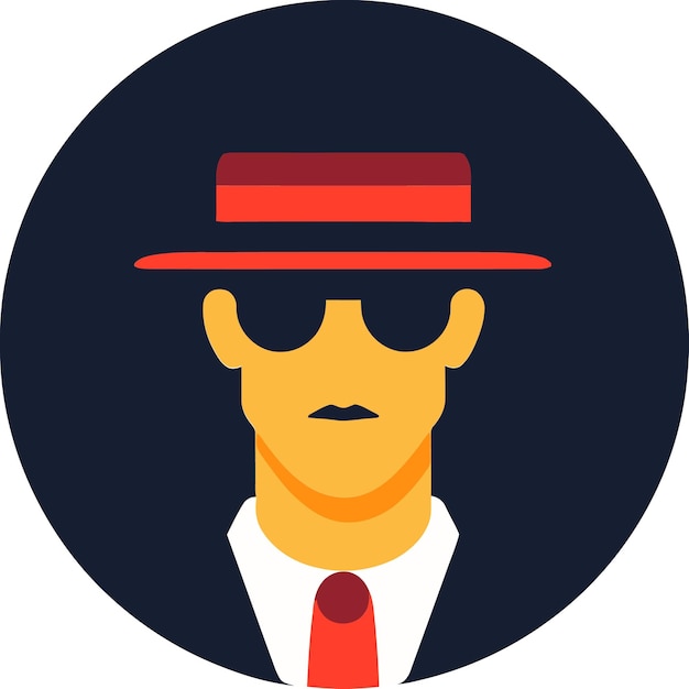 Vector a man with a red hat and a red tie is wearing a red tie