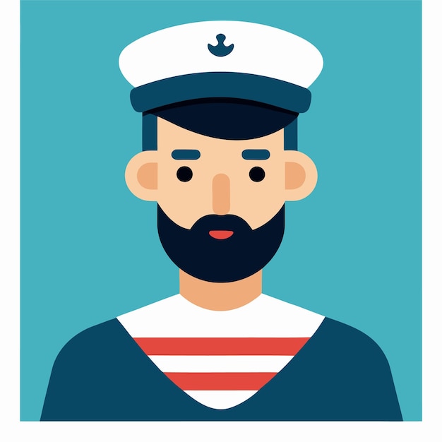 Vector a man with a sailor hat and a blue background