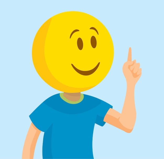 Man with smile emoji head