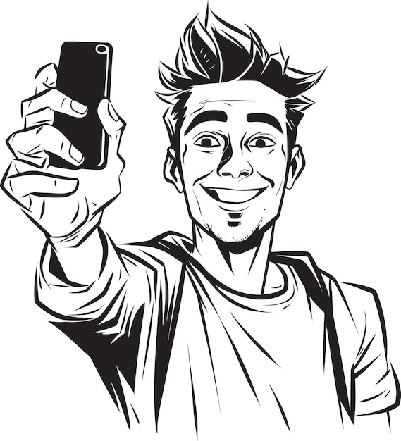 a man with a smile on his face is holding a phone