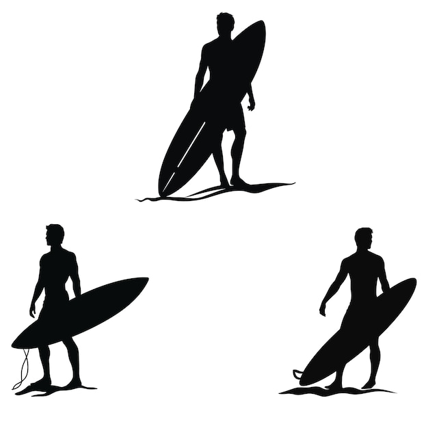 a man with a surfboard and a surfer with a surfboard