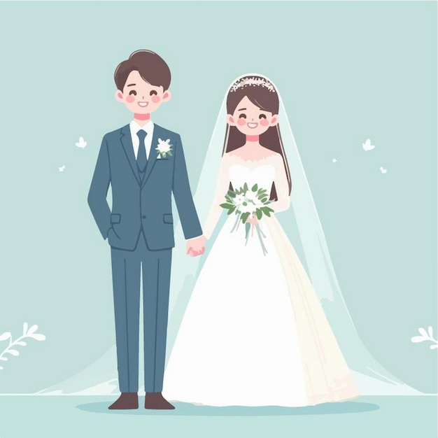 a man and a woman are holding hands and a bride is holding hands