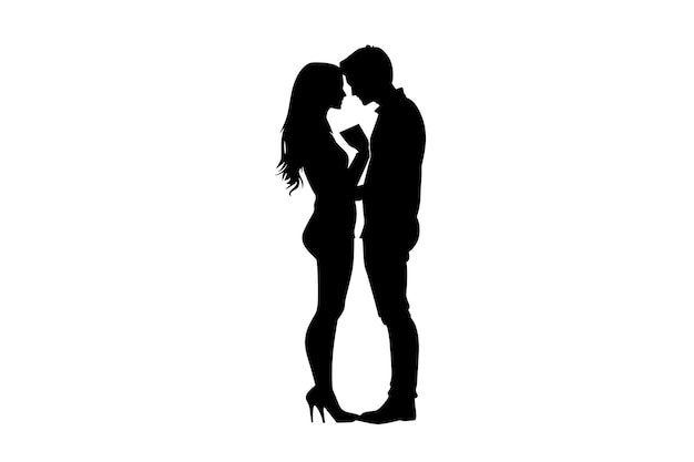 Vector a man and woman are kissing in front of a white background