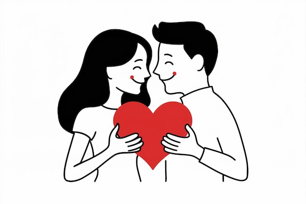 a man and woman are kissing and the woman is holding a heart