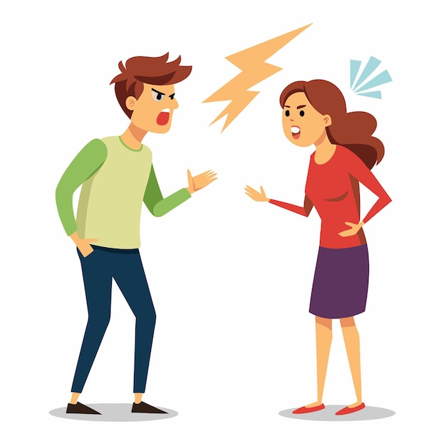 Man and Woman Engaged in Intense Argument in a Relationship