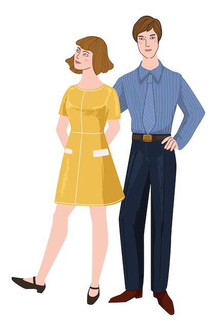 Man and woman of s couple of s years vector