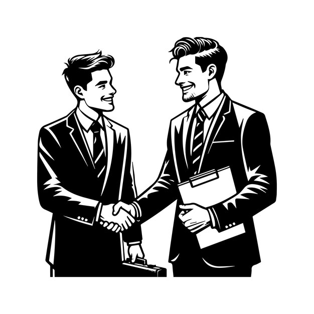 Vector a man and woman shaking hands vector design