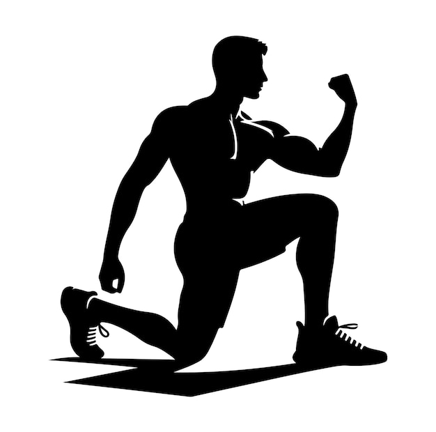 man working out Silhouette vector illustration