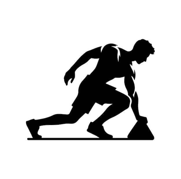 man working out Silhouette vector illustration