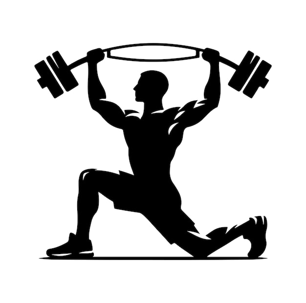 man working out Silhouette vector illustration