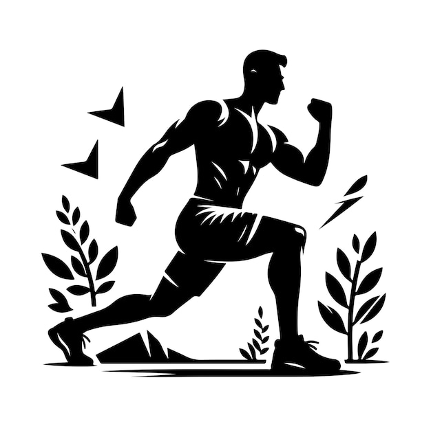 man working out Silhouette vector illustration