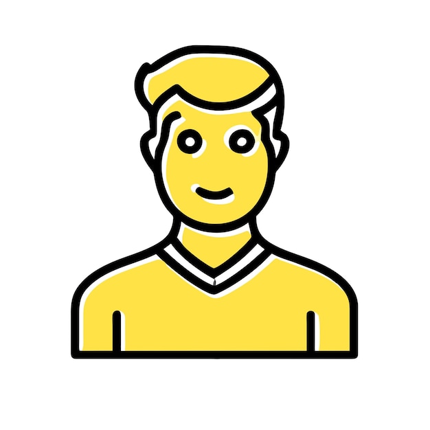 Man yellow icon vector illustration