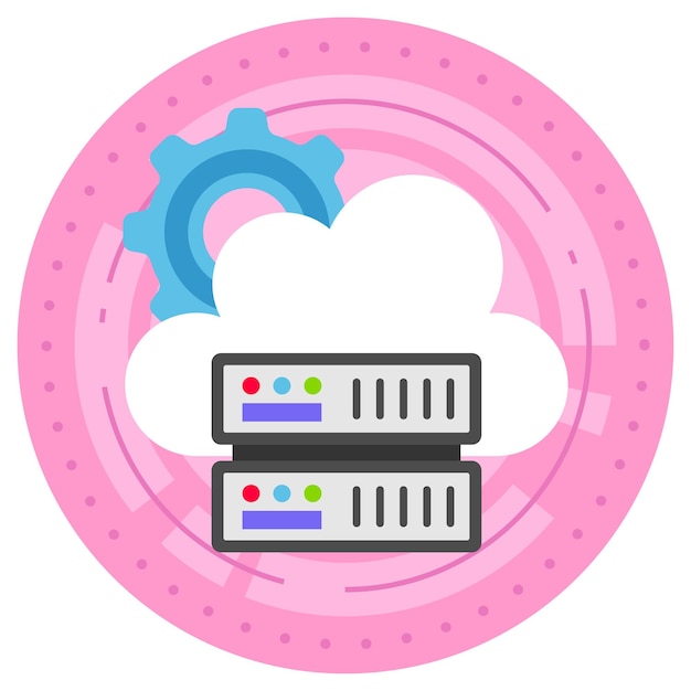 Managed Remote Machine Concept Database as Service Platform Vector Design Cloud Processing Computer