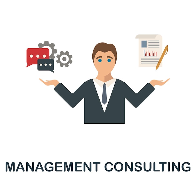 Management Consulting icon Simple element from human resources collection Creative Management Consulting icon for web design templates infographics and more