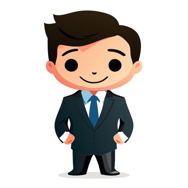 manbusinessfull standcartoon cute white background sticker vector illustration