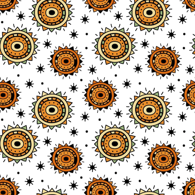 Mandala abstract vector ethnic art Decorative ornamental seamless pattern