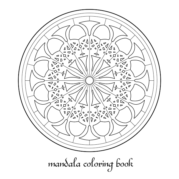 Mandala Adult Coloring Book Vector Circular Ornament