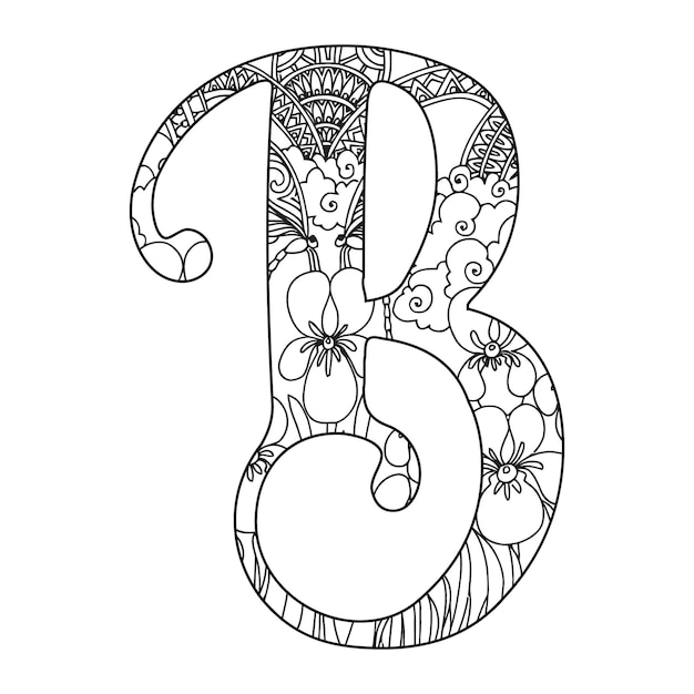 Mandala Alphabet Coloring Page