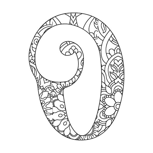 Mandala Alphabet Coloring Page