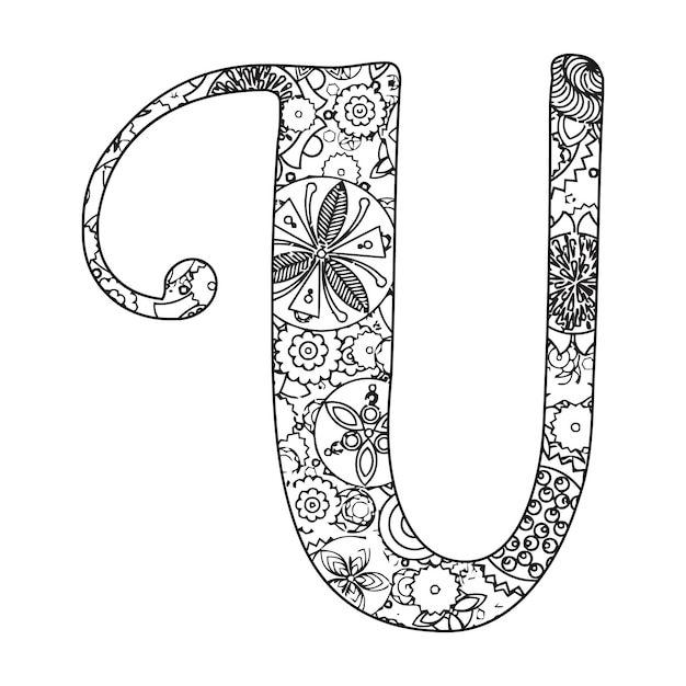 Mandala Alphabet Coloring Page