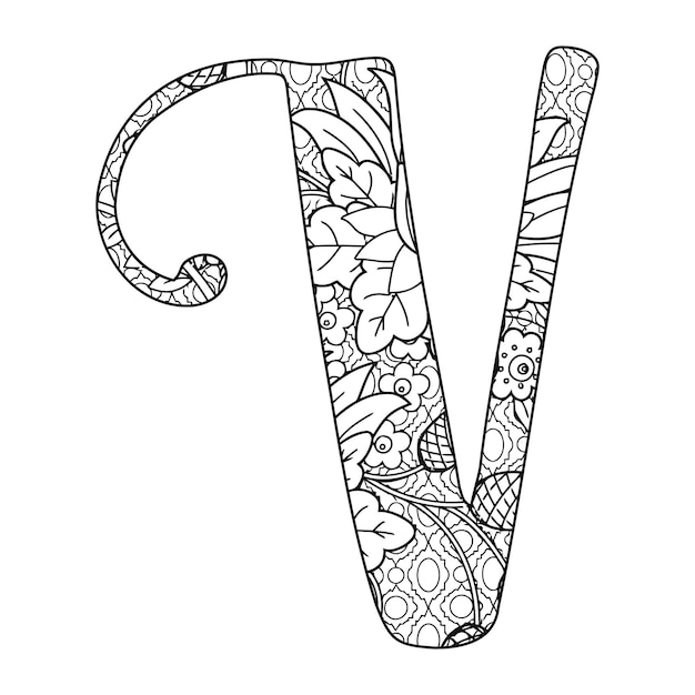 Mandala Alphabet Coloring Page