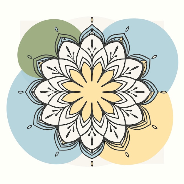 Vector mandala art design in circle simple mandala design floral mandala