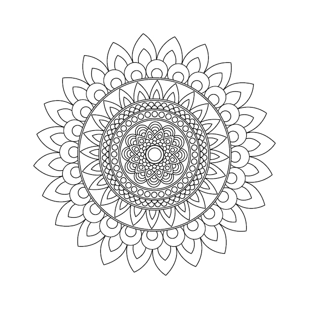 Mandala art design outline