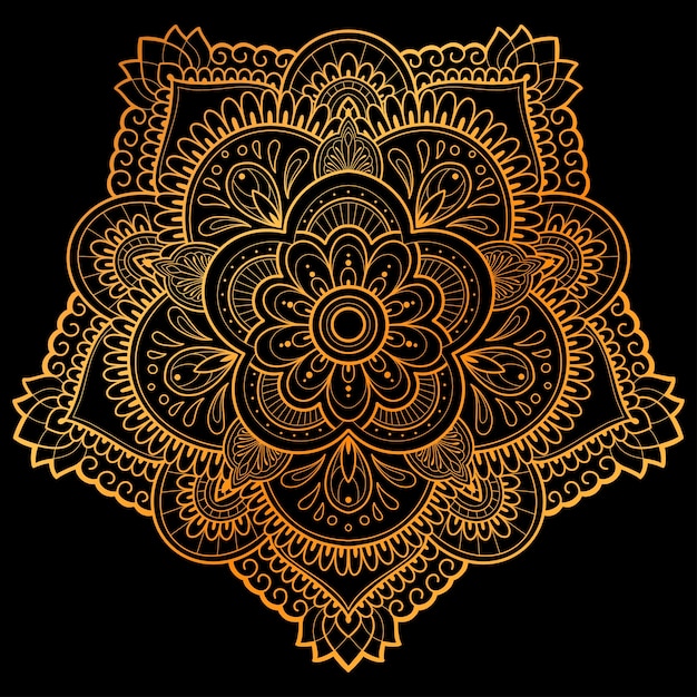 Mandala art golden illustration design