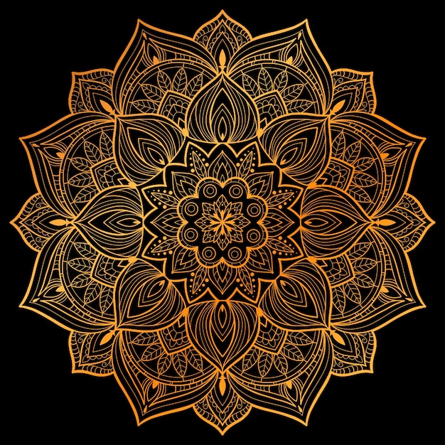 Mandala art golden illustration design