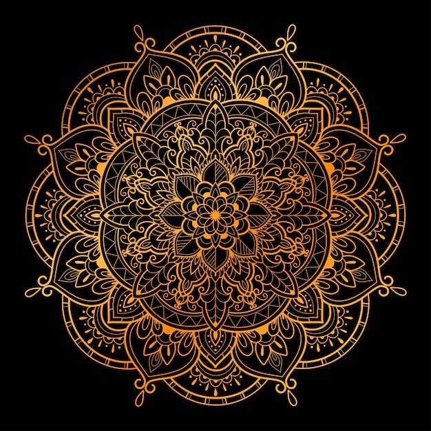 Mandala art golden illustration design