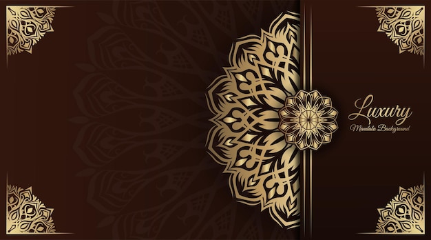 Mandala background brown and gold