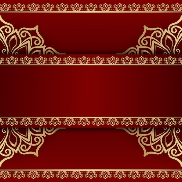 Mandala background red and gold