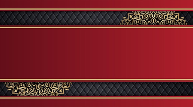 Mandala background red and gold