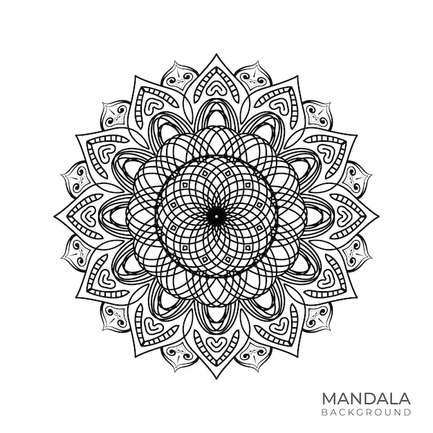 Mandala background with a black pattern.