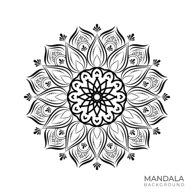 Mandala background with a black pattern.