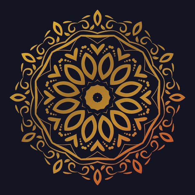 Mandala background with golden arabesque pattern arabic islamic east style