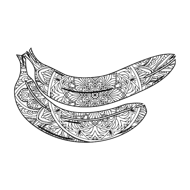 Mandala Banana Coloring Page For Kids