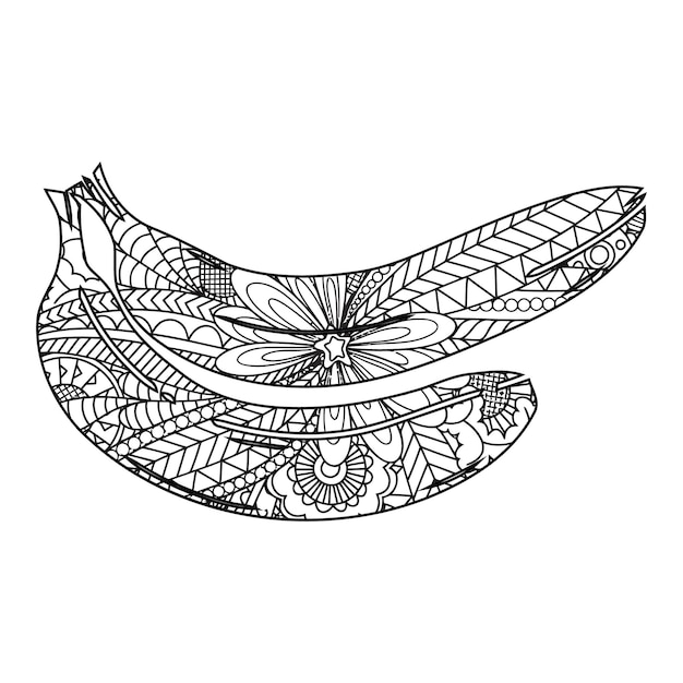 Mandala Banana Coloring Page For Kids