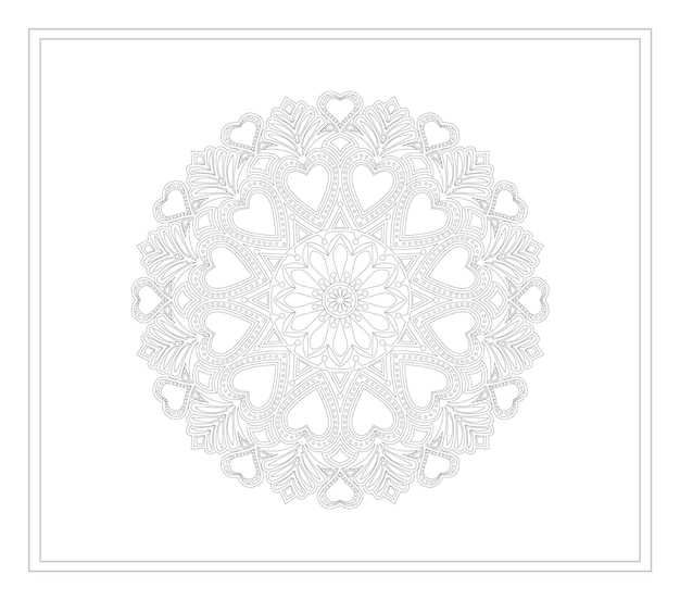 Mandala  Beautiful Art white color Symbol design Black color Vector