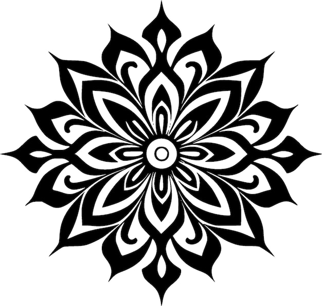 Mandala Black and White Vector illustration