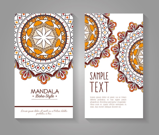 Mandala boho style flyers