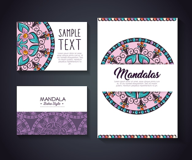 Mandala boho style flyers