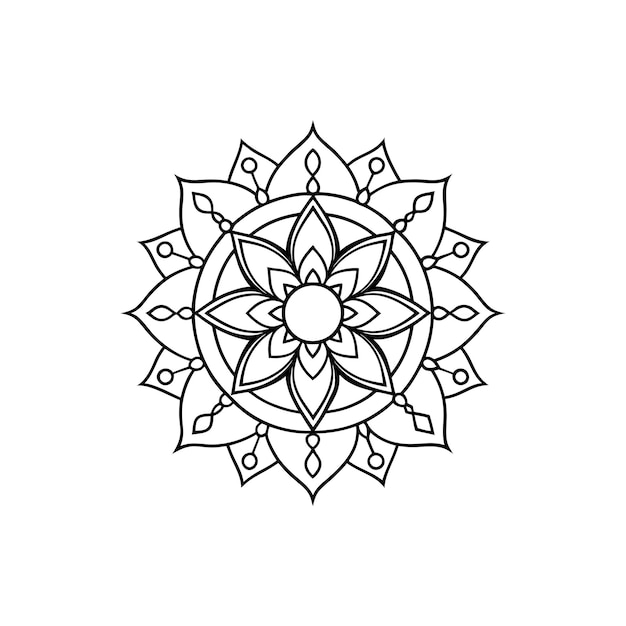 Vector mandala colored and outline