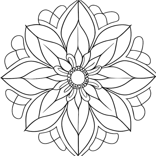 mandala coloring book for adults digital vector illustration line art