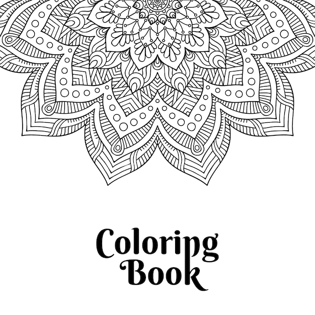 Mandala coloring book cover page