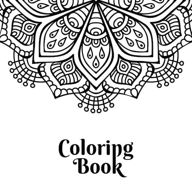 Mandala coloring book cover page