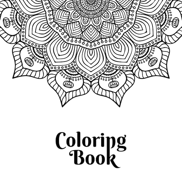 Mandala coloring book cover page